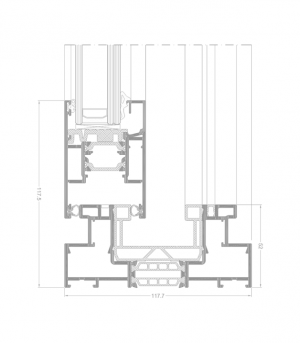 Przekroje przez drzwi VISOGLIDE Plus