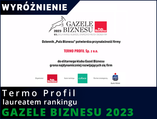 Termo Profil laureatem rankingu GAZELE BIZNESU